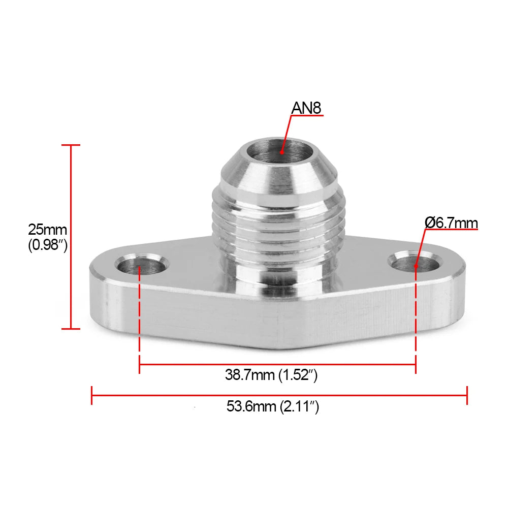 Universal 8AN Turbo Oil Return Drain Flange 38mm Bride Turbo AN8 for GT15 GT17 IHI RHF4 TD04 KKK K03 Garrett Tuck's Performance