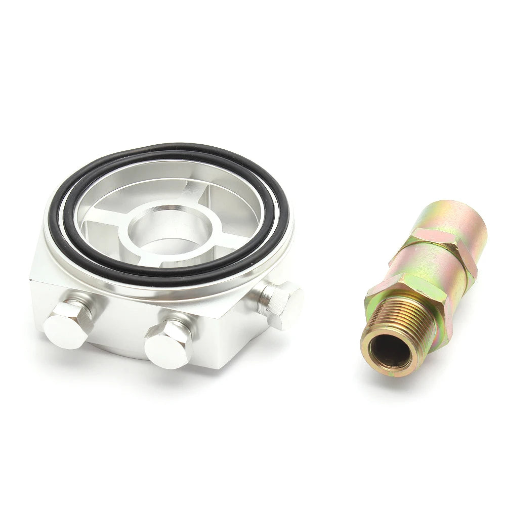 Universal Aluminum Oil Filter Sandwich Plate Thread Adapter, Oil Cooler Pressure Temp Gauge Adapter Kit Tuck's Performance