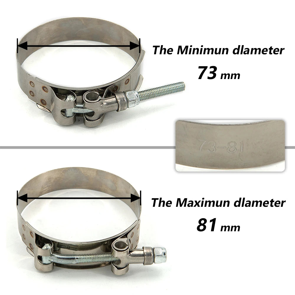 1 Pc 2.0" 2.25" 2.5" 2.75" 3.0" 3.25" 3.5" 4.0" T-Bolt Exhaust Clamp Intake Turbo Exhaust Intercooler Silicone Coupler Tuck's Performance