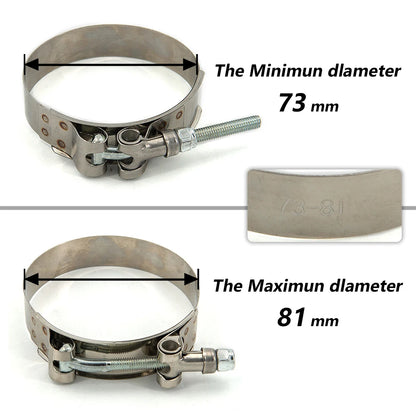 1 Pc 2.0" 2.25" 2.5" 2.75" 3.0" 3.25" 3.5" 4.0" T-Bolt Exhaust Clamp Intake Turbo Exhaust Intercooler Silicone Coupler Tuck's Performance