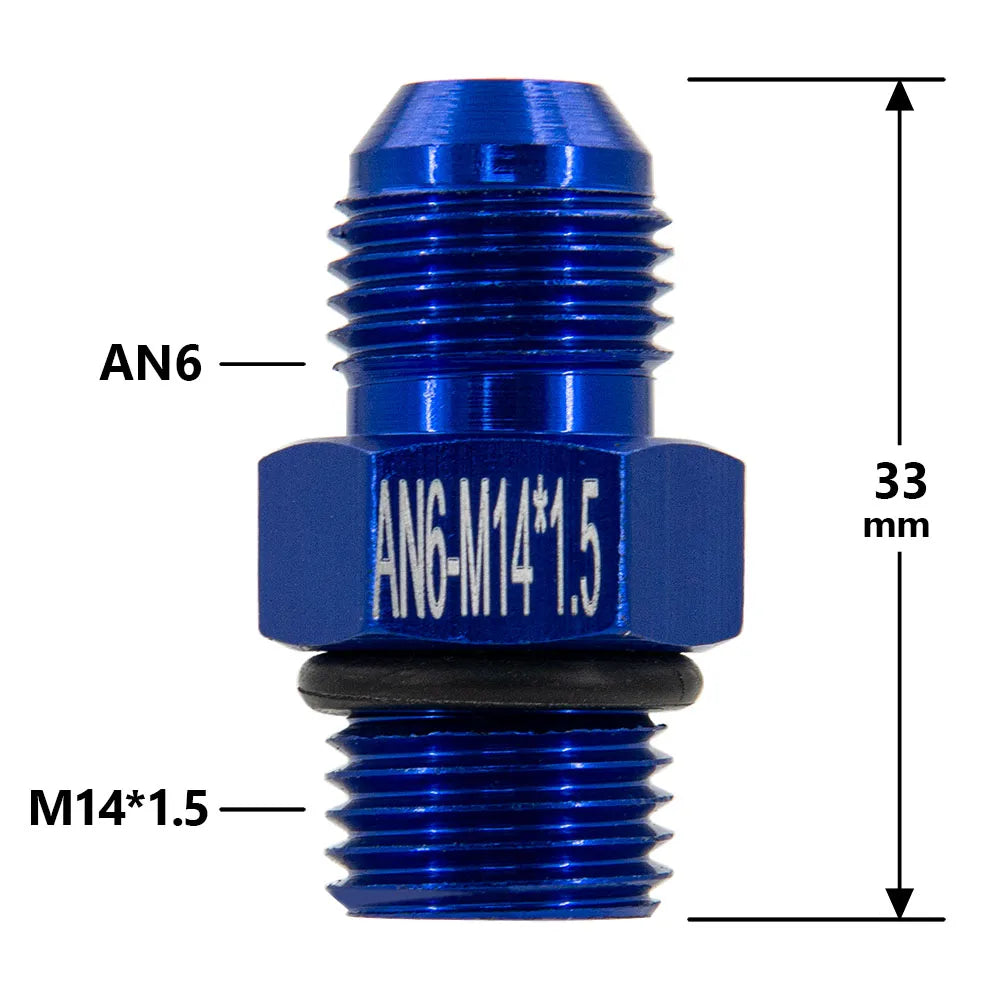 1Pcs Aluminum Alloy AN6/AN8/AN10/AN12 to AN/M14/M16/M18x1.5 Metric Fuel Hose Adapter Pipe Thread Fitting for Oil Cooler System Tuck's Performance