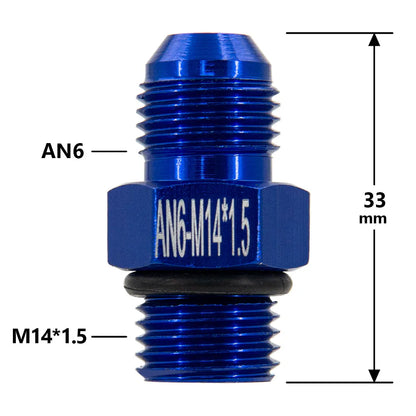 1Pcs Aluminum Alloy AN6/AN8/AN10/AN12 to AN/M14/M16/M18x1.5 Metric Fuel Hose Adapter Pipe Thread Fitting for Oil Cooler System Tuck's Performance
