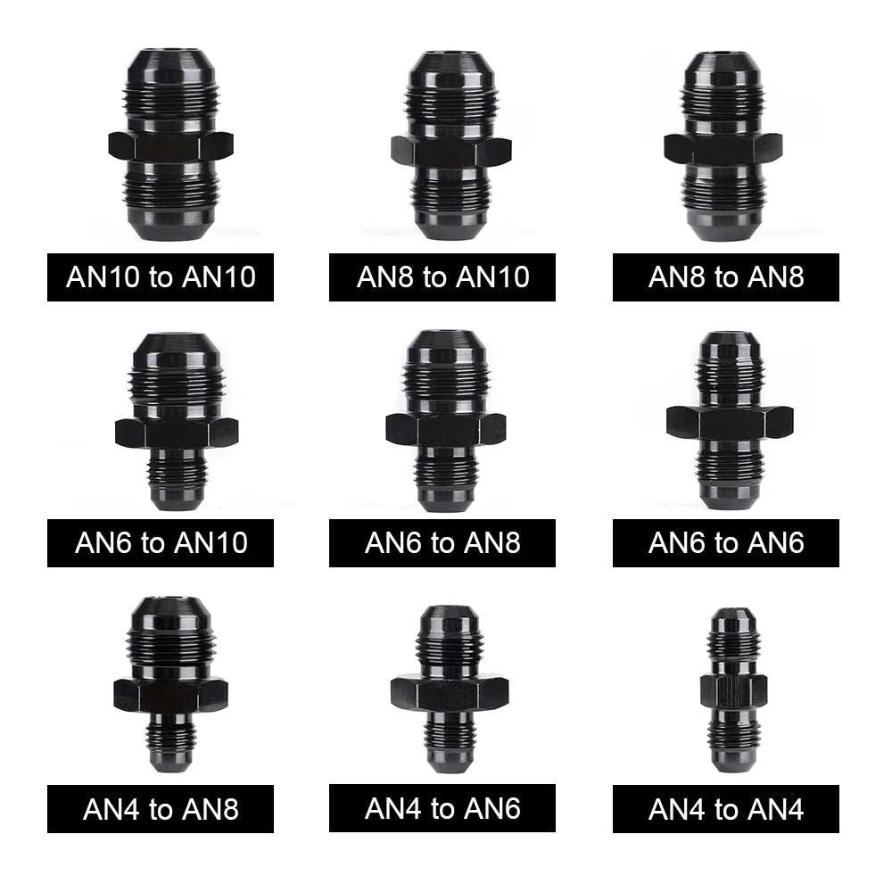 Oil Fuel Hose End Adapter an Straight AN Male To AN Male Coupler AN4 AN6 AN8 AN10 Fittings Aluminum Male Flare AN8 Fitting Tuck's Performance