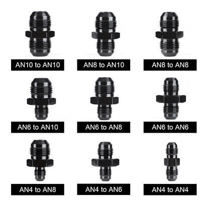 Oil Fuel Hose End Adapter an Straight AN Male To AN Male Coupler AN4 AN6 AN8 AN10 Fittings Aluminum Male Flare AN8 Fitting Tuck's Performance
