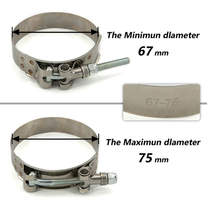 1 Pc 2.0" 2.25" 2.5" 2.75" 3.0" 3.25" 3.5" 4.0" T-Bolt Exhaust Clamp Intake Turbo Exhaust Intercooler Silicone Coupler Tuck's Performance