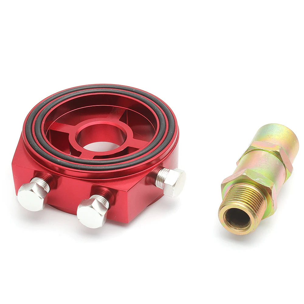 Universal Aluminum Oil Filter Sandwich Plate Thread Adapter, Oil Cooler Pressure Temp Gauge Adapter Kit Tuck's Performance