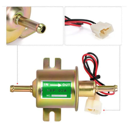 12V/24V Universal Electric Fuel Pump Low Pressure Bolt Fixing Wire Diesel Petrol HEP-02A For Car Carburetor Motorcycle ATV Tuck's Performance