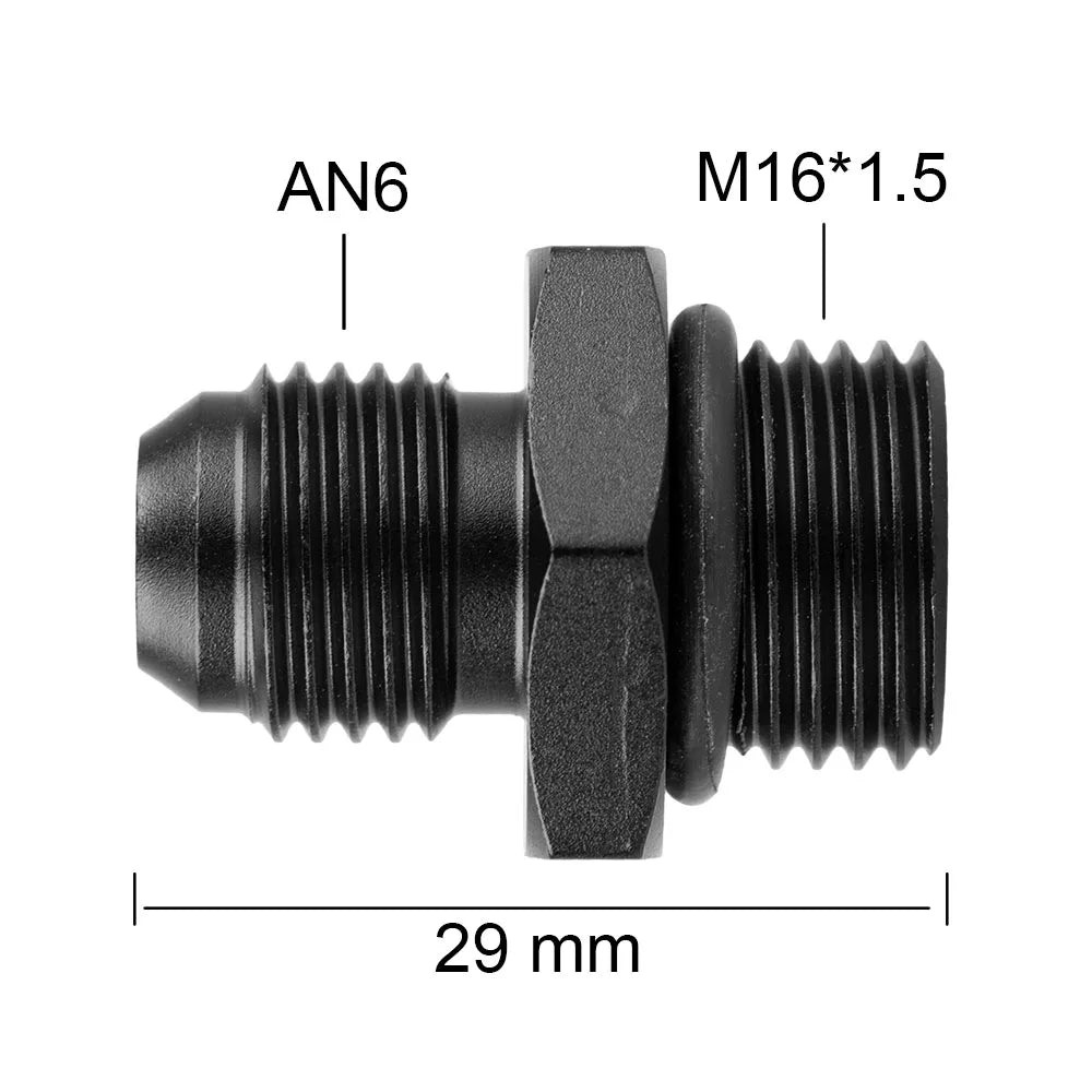 1Pcs Aluminum Alloy AN6/AN8/AN10/AN12 to AN/M14/M16/M18x1.5 Metric Fuel Hose Adapter Pipe Thread Fitting for Oil Cooler System Tuck's Performance
