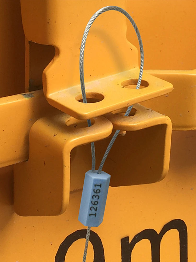 Tamper-proof numbered cable seal - fitted to a container latch