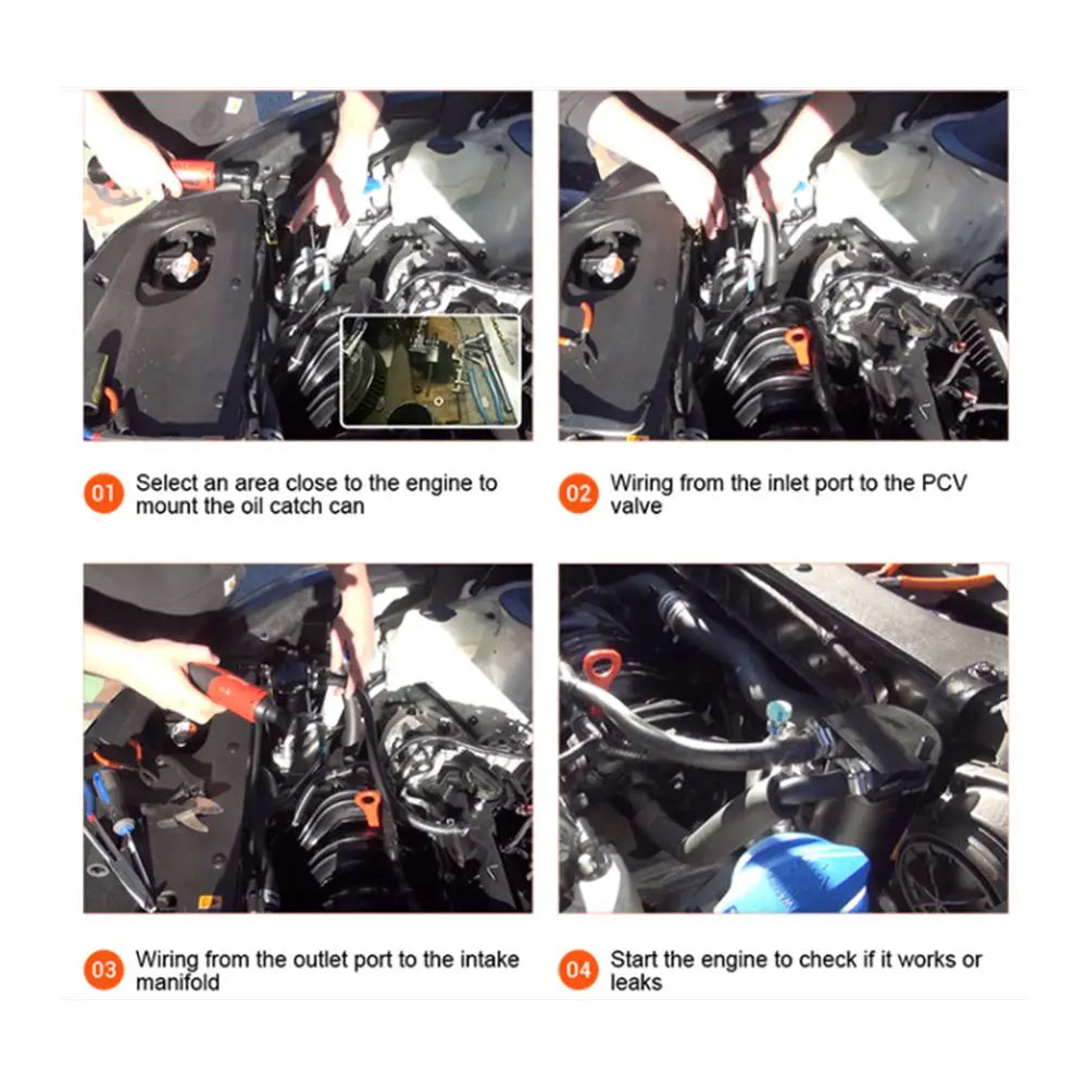 Universal Baffled Aluminum Oil Catch Can Reservoir Tank Oil Tank With Breather Filter OCC-1020A Tuck's Performance