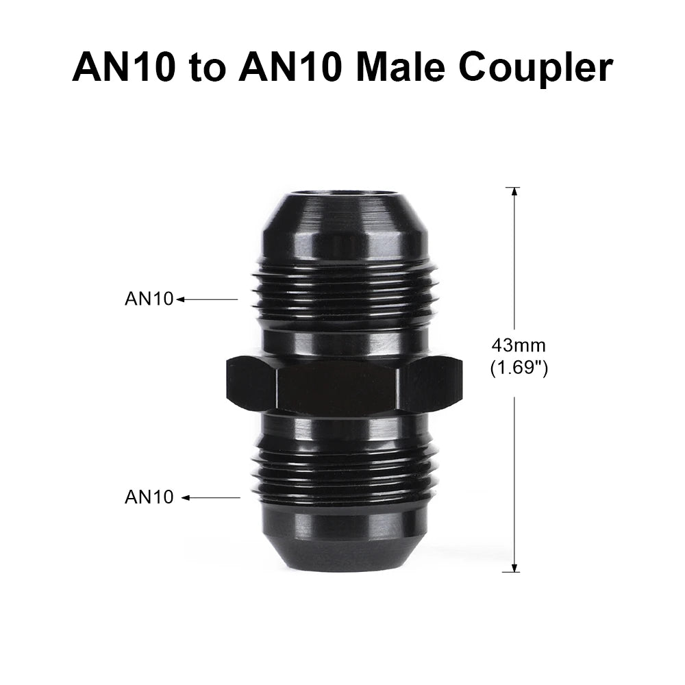 Oil Fuel Hose End Adapter an Straight AN Male To AN Male Coupler AN4 AN6 AN8 AN10 Fittings Aluminum Male Flare AN8 Fitting Tuck's Performance