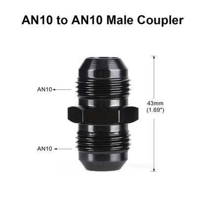 Oil Fuel Hose End Adapter an Straight AN Male To AN Male Coupler AN4 AN6 AN8 AN10 Fittings Aluminum Male Flare AN8 Fitting Tuck's Performance