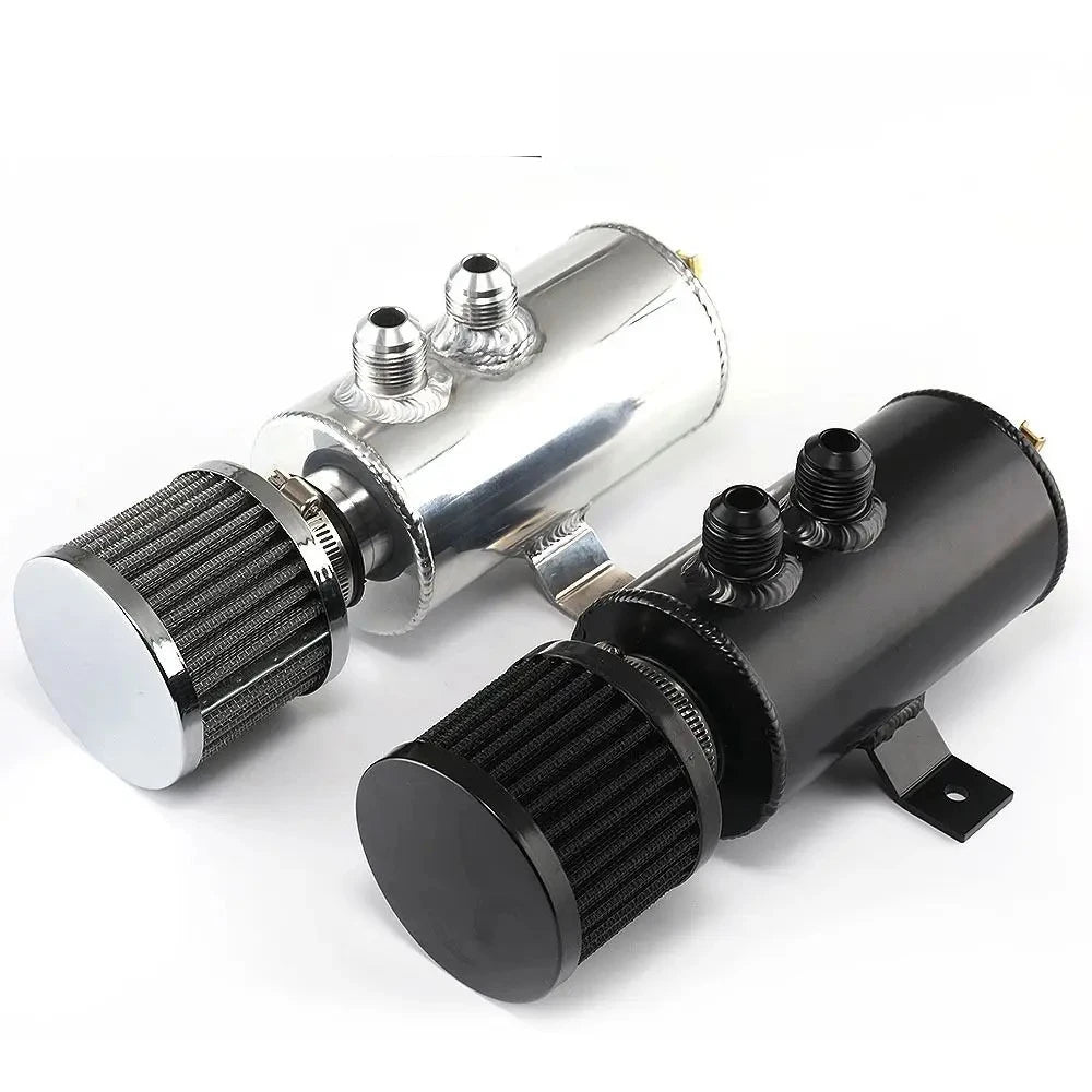750ml Aluminum AN10 Oil Catch Can Exhaust Reservoir Tank with Breather Filter Baffled Kit Fuel Tank OCC-1011 Tuck's Performance