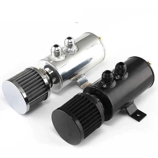 750ml Aluminum AN10 Oil Catch Can Exhaust Reservoir Tank with Breather Filter Baffled Kit Fuel Tank OCC-1011 Tuck's Performance