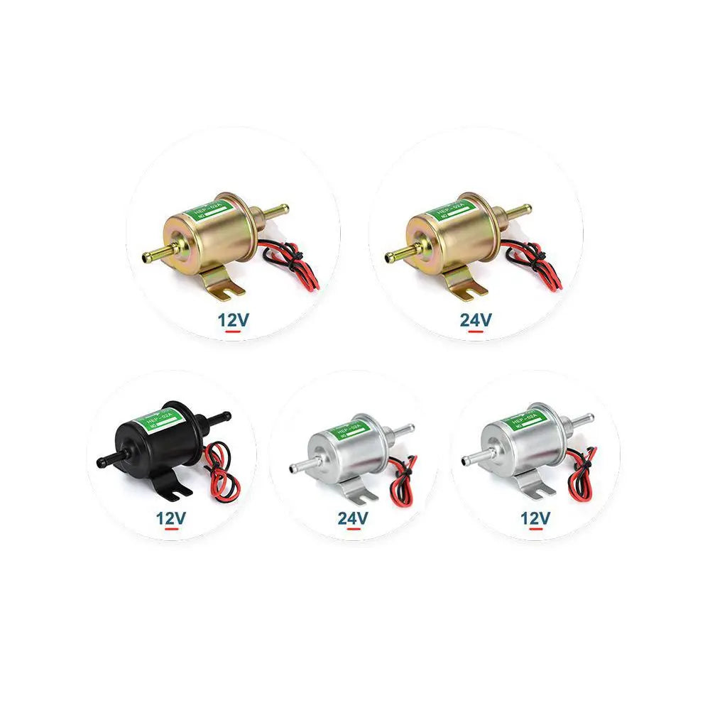 12V/24V Universal Electric Fuel Pump Low Pressure Bolt Fixing Wire Diesel Petrol HEP-02A For Car Carburetor Motorcycle ATV Tuck's Performance