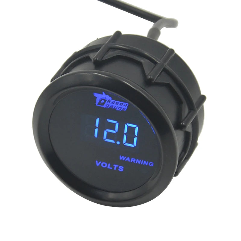 52mm 12V Digital Voltage Gauge with Blue LED Display image 4