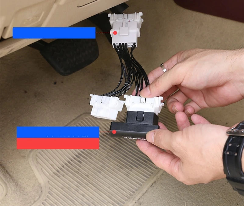 16-pin OBD2 male and female plug ends
