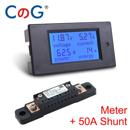CG 20A/50A/100A DC Multifunction Battery Monitor Meter with Shunt LCD Display Digital Meter Voltmeter Ammeter for Cars,RV Tuck's Performance