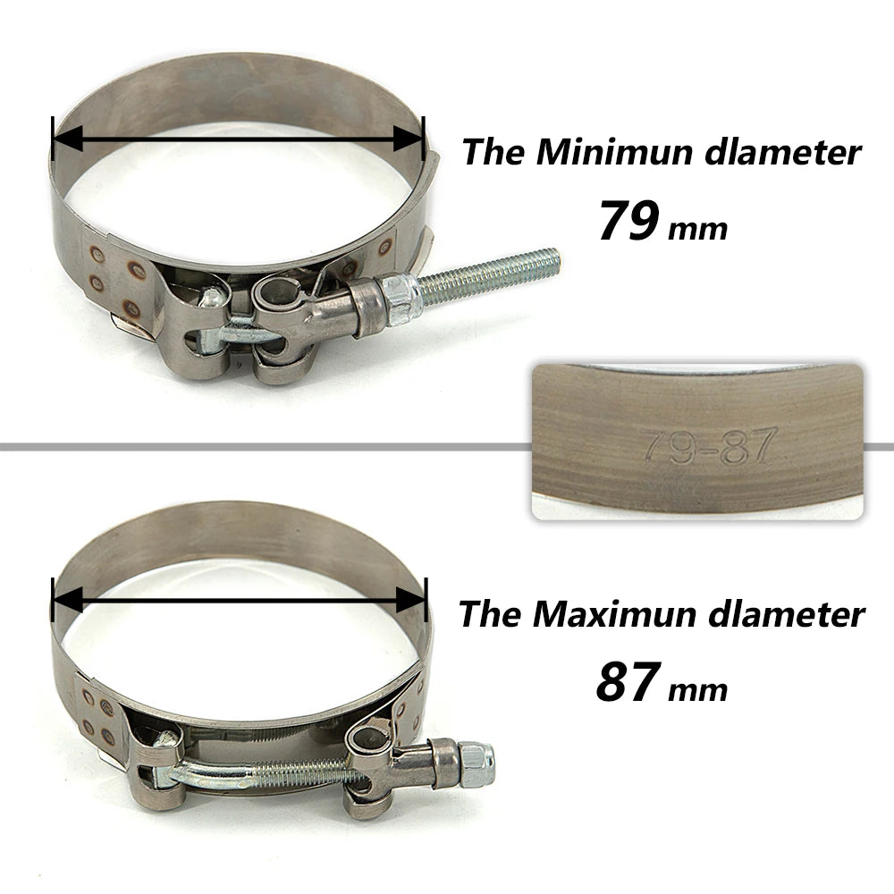 1 Pc 2.0" 2.25" 2.5" 2.75" 3.0" 3.25" 3.5" 4.0" T-Bolt Exhaust Clamp Intake Turbo Exhaust Intercooler Silicone Coupler Tuck's Performance