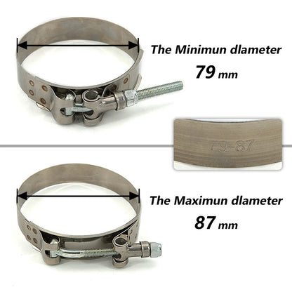 1 Pc 2.0" 2.25" 2.5" 2.75" 3.0" 3.25" 3.5" 4.0" T-Bolt Exhaust Clamp Intake Turbo Exhaust Intercooler Silicone Coupler Tuck's Performance