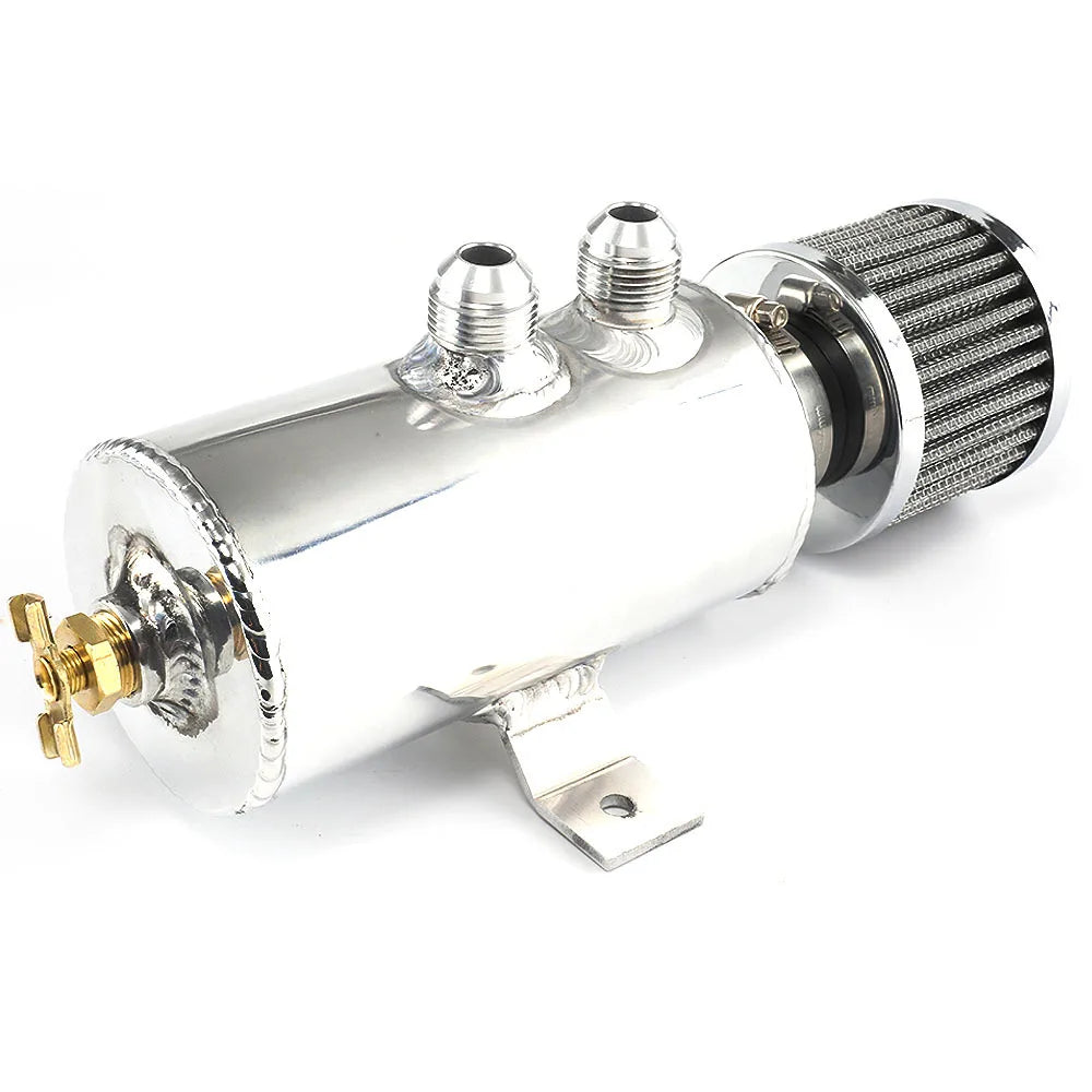 750ml Aluminum AN10 Oil Catch Can Exhaust Reservoir Tank with Breather Filter Baffled Kit Fuel Tank OCC-1011 Tuck's Performance