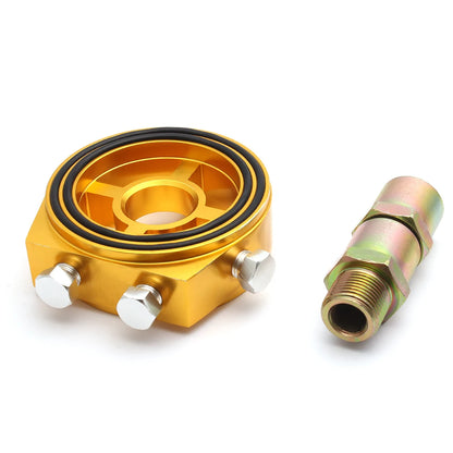 Universal Aluminum Oil Filter Sandwich Plate Thread Adapter, Oil Cooler Pressure Temp Gauge Adapter Kit Tuck's Performance