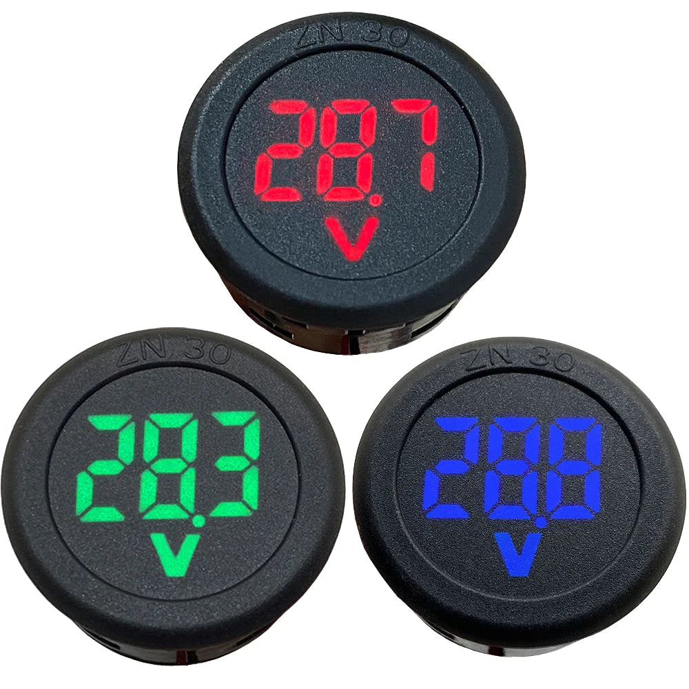 Round DC 4V-100V LED Digital Voltmeter Panel image 11