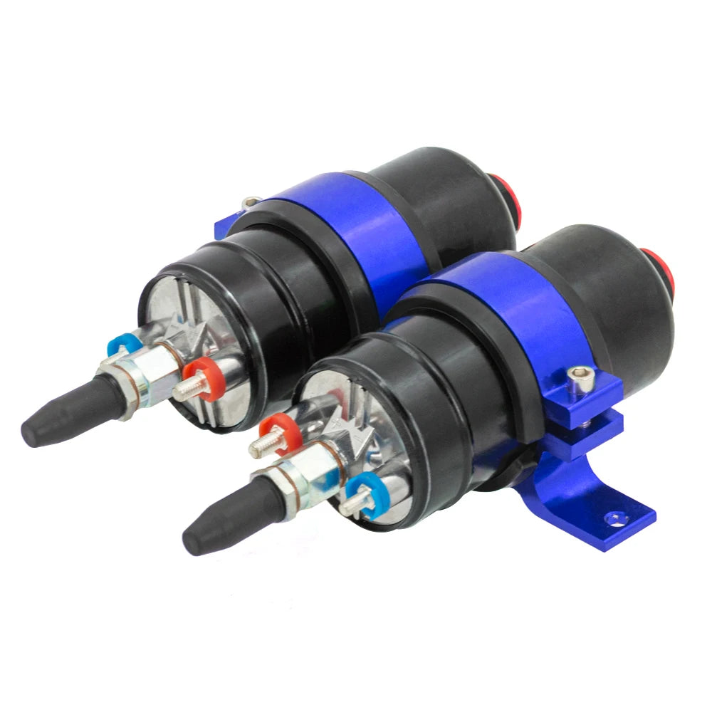 Free Ship Dual Twin Fuel Pump Mount Bracket 60MM & Fuel Filter Clamp 50mm Cradle For Car Modified BLACK RED BLUE Tuck's Performance