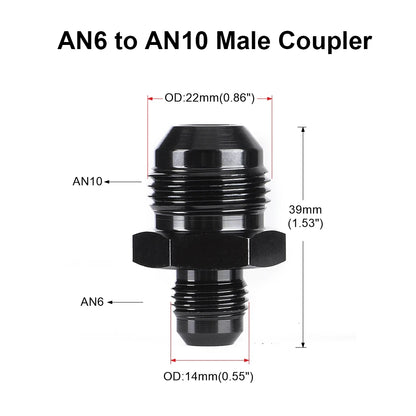 Oil Fuel Hose End Adapter an Straight AN Male To AN Male Coupler AN4 AN6 AN8 AN10 Fittings Aluminum Male Flare AN8 Fitting Tuck's Performance