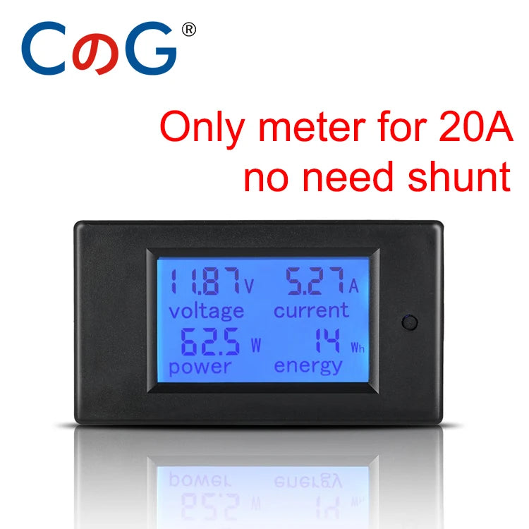 CG 20A/50A/100A DC Multifunction Battery Monitor Meter with Shunt LCD Display Digital Meter Voltmeter Ammeter for Cars,RV Tuck's Performance