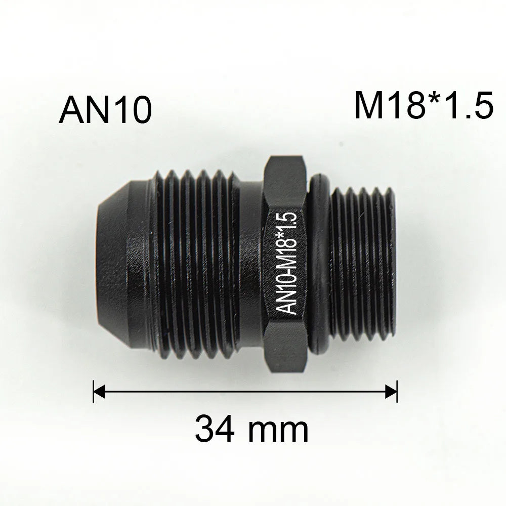 1Pcs Aluminum Alloy AN6/AN8/AN10/AN12 to AN/M14/M16/M18x1.5 Metric Fuel Hose Adapter Pipe Thread Fitting for Oil Cooler System Tuck's Performance