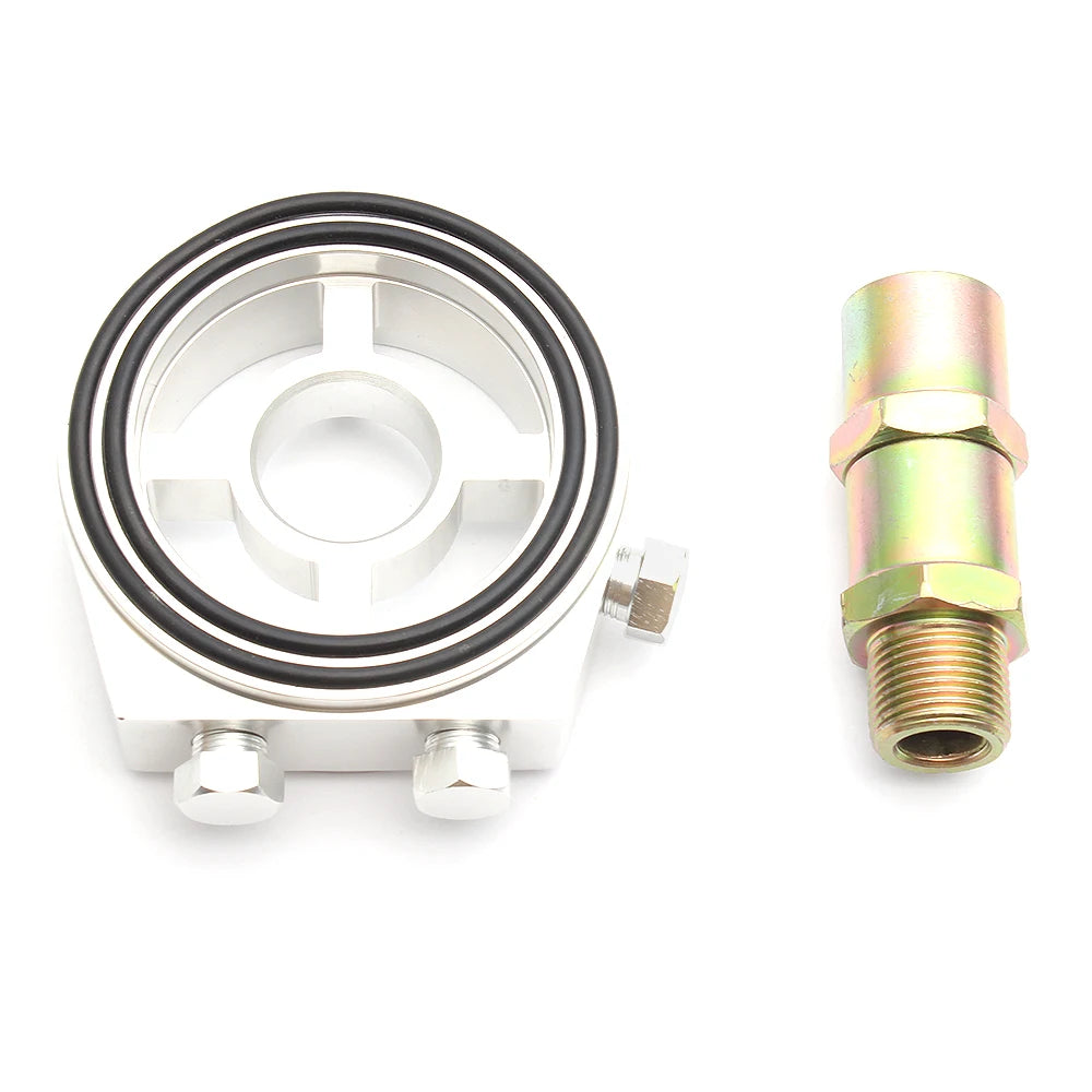 Universal Aluminum Oil Filter Sandwich Plate Thread Adapter, Oil Cooler Pressure Temp Gauge Adapter Kit Tuck's Performance