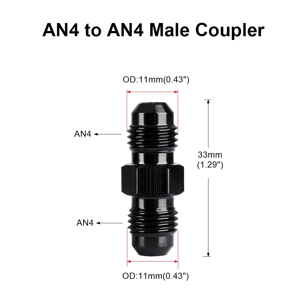 Oil Fuel Hose End Adapter an Straight AN Male To AN Male Coupler AN4 AN6 AN8 AN10 Fittings Aluminum Male Flare AN8 Fitting Tuck's Performance