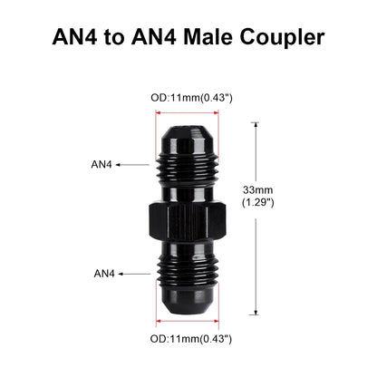 Oil Fuel Hose End Adapter an Straight AN Male To AN Male Coupler AN4 AN6 AN8 AN10 Fittings Aluminum Male Flare AN8 Fitting Tuck's Performance