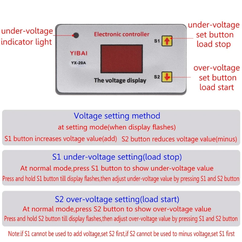12V Battery Low Voltage Cut off Switch On Protection Undervoltage Controller DC Tuck's Performance