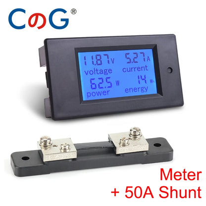 CG 20A/50A/100A DC Multifunction Battery Monitor Meter with Shunt LCD Display Digital Meter Voltmeter Ammeter for Cars,RV Tuck's Performance