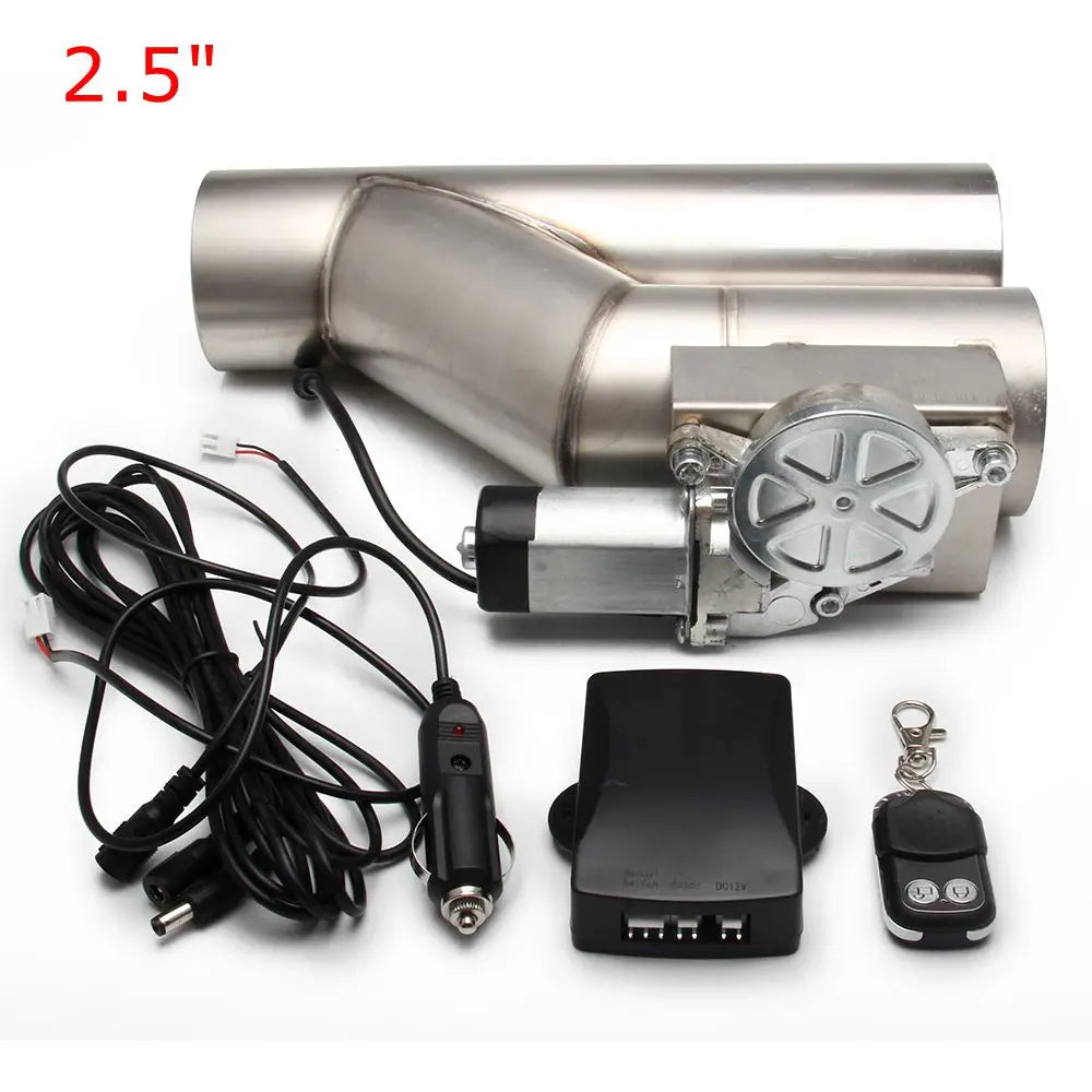 Universal  2.5'' 3" Electric Exhaust Cutout Valve Y Pipe Exhaust Pipe Single Valve System with Controller Remote Kit Tuck's Performance