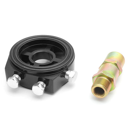 Universal Aluminum Oil Filter Sandwich Plate Thread Adapter, Oil Cooler Pressure Temp Gauge Adapter Kit Tuck's Performance