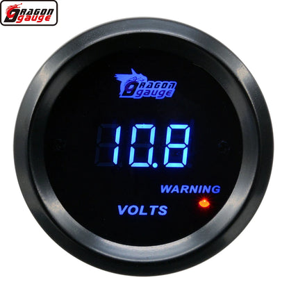 52mm 12V Digital Voltage Gauge with Blue LED Display image 1