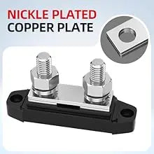 Heavy Duty 12V / 24V Battery Bus Bar Power Distribution Block – 250A (Dual Stud, Positive & Negative) Tuck's Performance