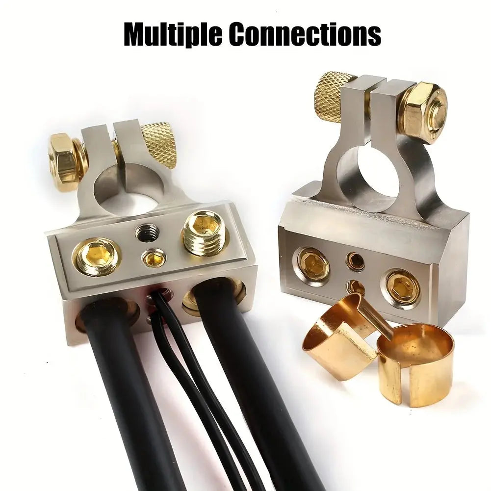 Heavy-Duty Alloy Battery Terminals (1 Pair) – Suits 0/2/4/8/10 Gauge Cable – Positive & Negative (Car Audio / 12V Wiring) Tuck's Performance