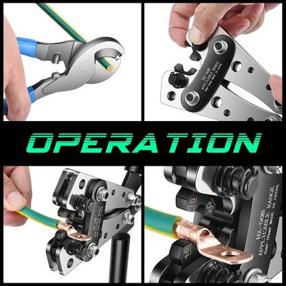 Heavy-Duty Terminal Crimping Tool – AWG 10 to 1/0 Hex Crimper (12V/24V Wiring) Tuck's Performance