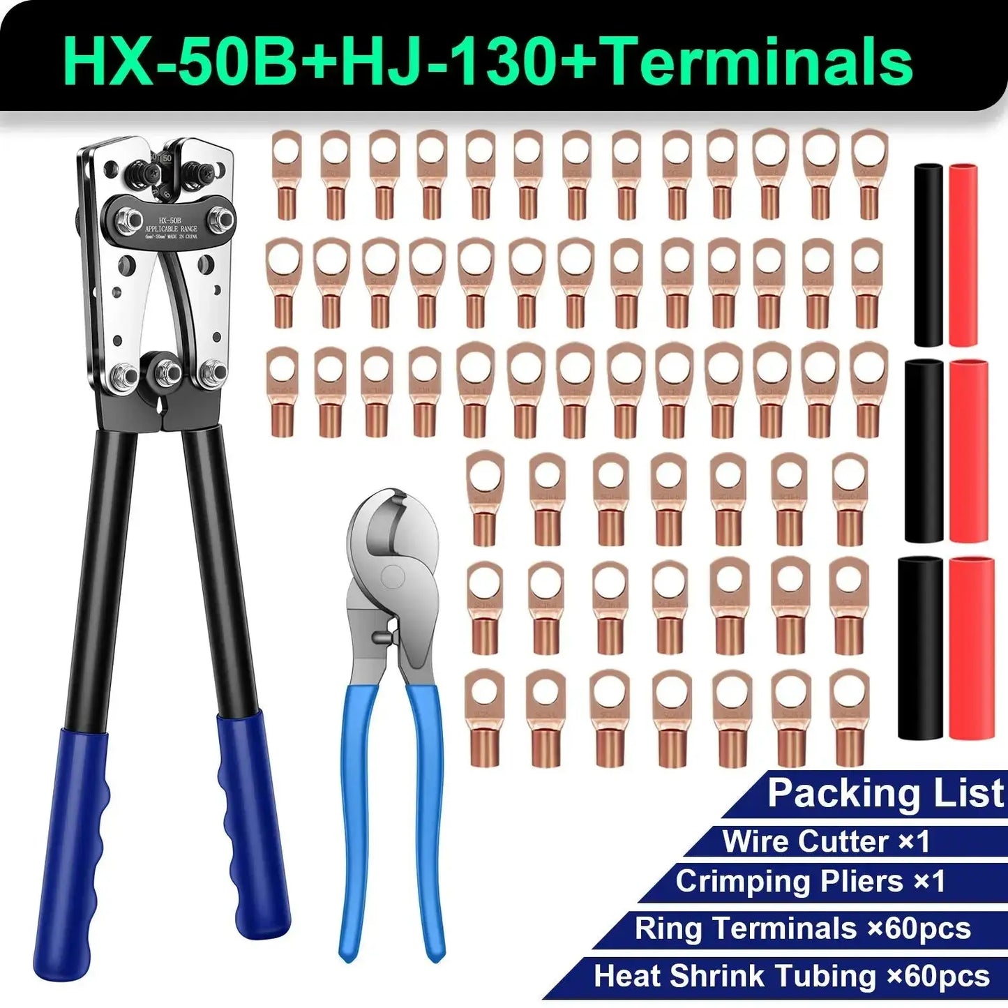 Heavy-Duty Terminal Crimping Tool – AWG 10 to 1/0 Hex Crimper (12V/24V Wiring) Tuck's Performance