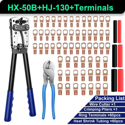 Heavy-Duty Terminal Crimping Tool – AWG 10 to 1/0 Hex Crimper (12V/24V Wiring) Tuck's Performance