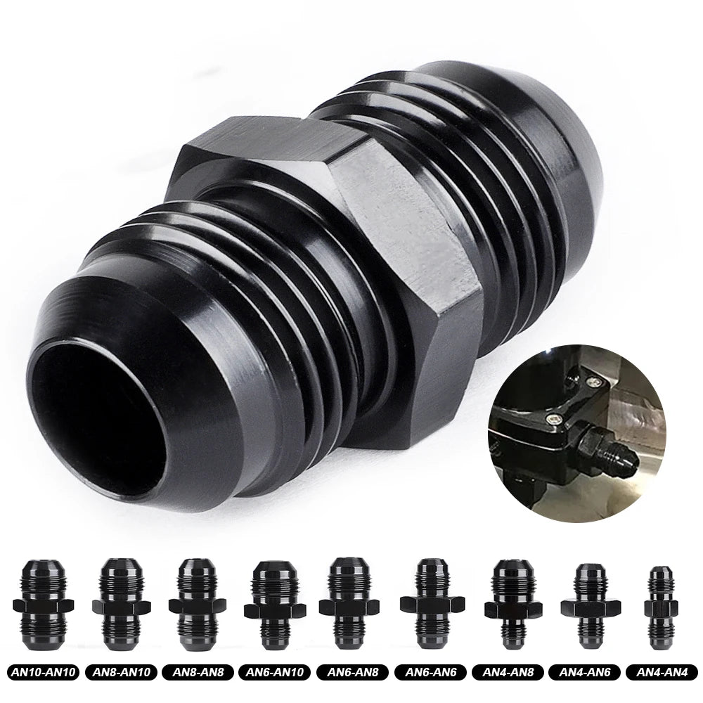 Oil Fuel Hose End Adapter an Straight AN Male To AN Male Coupler AN4 AN6 AN8 AN10 Fittings Aluminum Male Flare AN8 Fitting Tuck's Performance