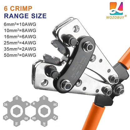 Hex Terminal Crimping Tool 6–50mm² (AWG 10–1/0) – Heavy-Duty 12V Cable Crimper Tuck's Performance