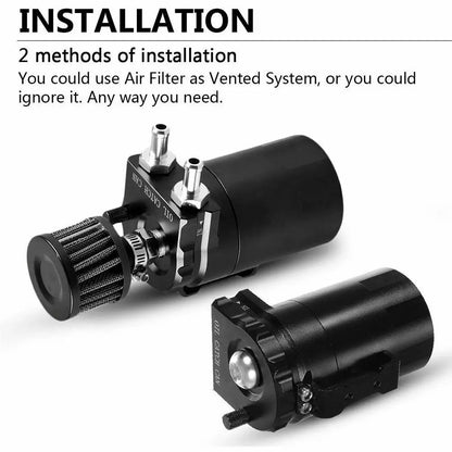 Universal Baffled Aluminum Oil Catch Can Reservoir Tank Oil Tank With Breather Filter OCC-1020A Tuck's Performance