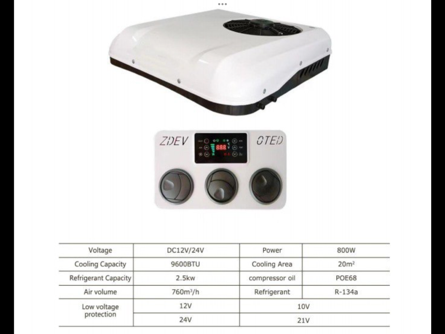 Roof Top Air Conditioner 12v or 24v