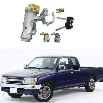 Ignition Lock Core Ignition Switch Steering Barrel Lock + Door Lock With 2 Keys Set For Toyota Hilux 1997-2005 Tuck's Performance
