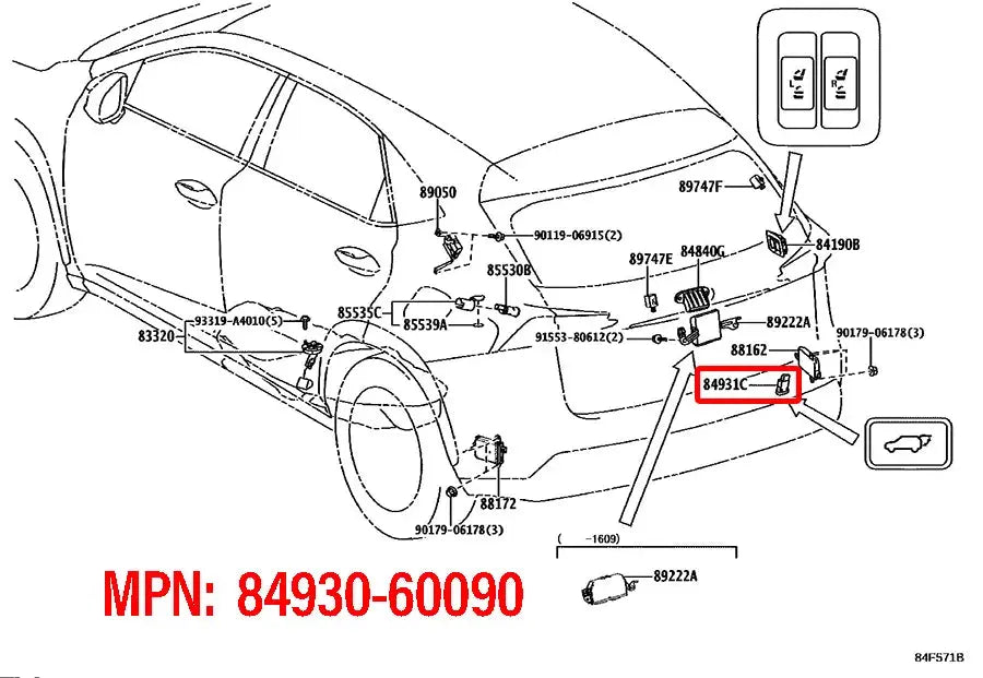 LC200 Rear Tailgate Button / Boot Release Switch (2012–2021) Tuck's Performance
